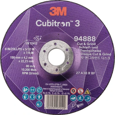 Image of 3M Cut &amp; Grind Disc 94888 36+T27150mmX 4.2mmX22.23mm