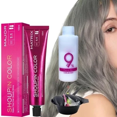 Image of Shoupin Color, Hair Color Dye, Coloring Shampoo, No Bleaching Nourishing Dye Shampoo (Champagne Grey)