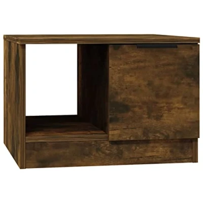 Image of vidaXL Coffee Table Living Room Furniture Couch Sofa End Side Center Tea Accent Telephone with Compartment Smoked Oak Engineered Wood