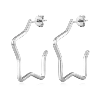 Image of Philip Jones Silver Plated Star Hoop Earrings