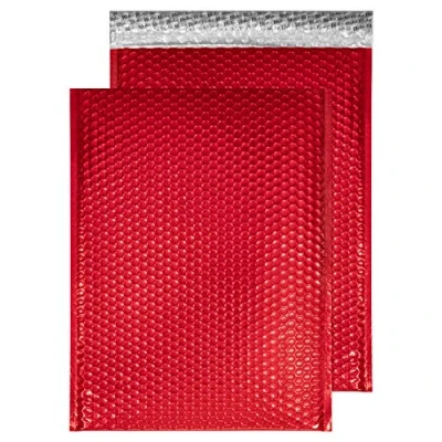 Image of Blake Purely Packaging C3 450 x 324 mm Peel and Seal Metallic Padded Bubble Envelopes (MBR450) Festive Red Pack of 50