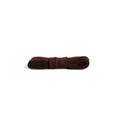 Image of Kaps Flat Laces, quality durable 100% cotton shoe laces for casual footwear, made in Europe, 1 pair, many colours and lengths (120 cm 47 inch 6 to 8 eyelet pairs / 79 dark brown)