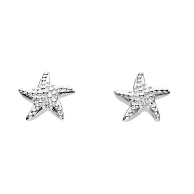 Image of Dew 48415HP Sterling Silver Starfish Stud Earrings