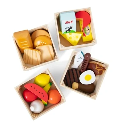Image of Melissa &amp; Doug Wooden Food Groups Toys Pretend Play Toy for Kids 3+ Gift Boy or Girl