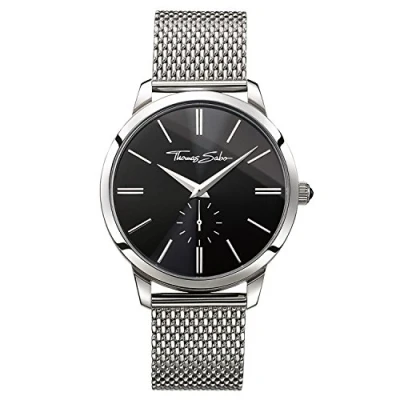 Image of Thomas Sabo Men Watch Rebel Spirit Compass Bicolour Analogue Quartz Stainless Steel WA0350 201 209 42 MM