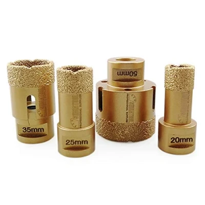 Image of SHDIATOOL Dry Diamond Drill Core Bits 4pcs/Set for Porcelain Tile Granite Marble Dia 20/25/35/50mm