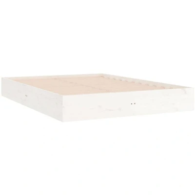 Image of vidaXL Bed Frame without Mattress White Solid Wood 200x200 cm