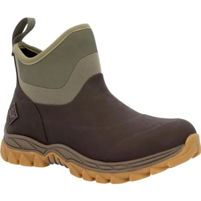 Image of Muck Boots Women&#039;s Arctic Sport II Fleece Lined Waterproof Pull on Ankle Boot, Dark Brown, 7