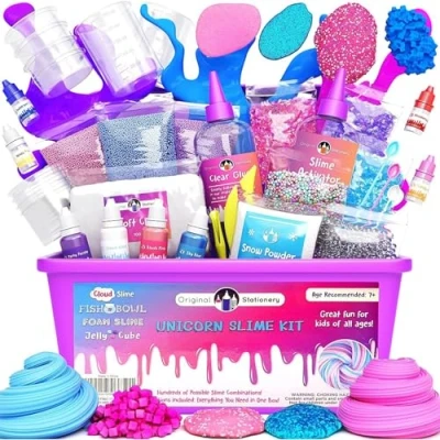 Image of Original Stationery Unicorn Slime Kit, Create for Girls and Glow in The Dark Kids, Magical Birthday Gift Idea