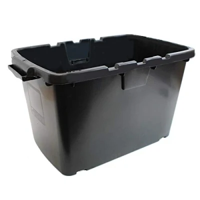 Image of All Green Coral 55 Litre Black Outdoor Kerbside Waste Recycling Box/Storage Box With Various Lid Combinations (Black Box)