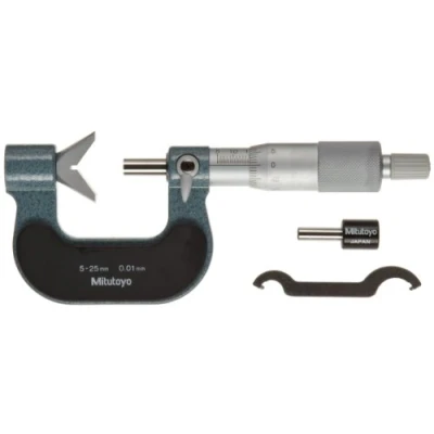 Image of Mitutoyo 114 165 5 Flute V Anvil Micrometer 25mm
