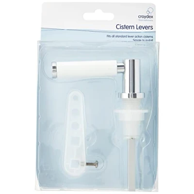 Image of Croydex Blanc Cistern Lever, Chrome/White