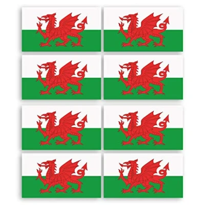 Image of 8 x 3cm Welsh Flag Vinyl Stickers Wales Dragon Luggage Laptop Sticker #34264 (3cm 8)