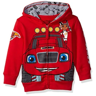 Image of Nickelodeon Boys Monster Machines Lets Blaze Hoodie Hooded Sweatshirt, Red, 4 Years