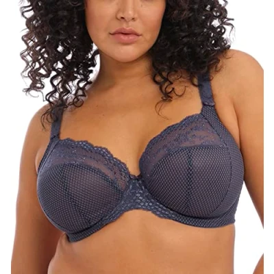 Image of Elomi Women&#039;s Plus Size Charley Stretch Lace Underwire Plunge Bra, Storm, 32H US