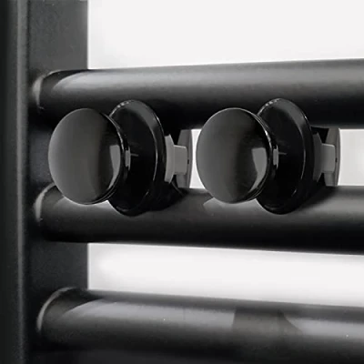 Image of Black Extra Hanger For Heated Towel Rail Radiator Bath Robe Hook Clip Holder Peg Comes As A Pair