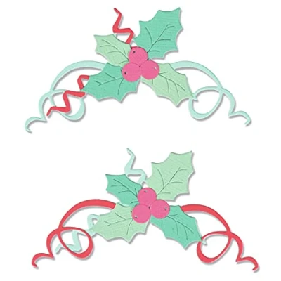 Image of Sizzix Christmas Thinlits Die Set Boughs of Holly