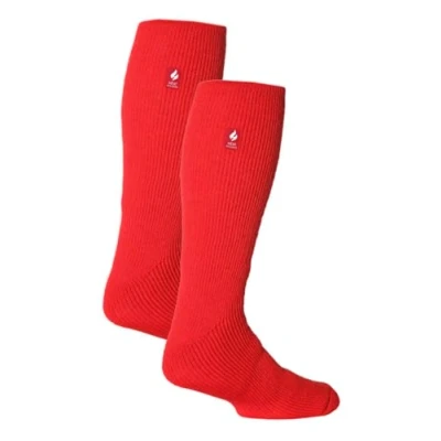 Image of HEAT HOLDERS 2 Pack Mens Knee High Thermal Socks Warm Cosy Long for Winter (6 11, Red)