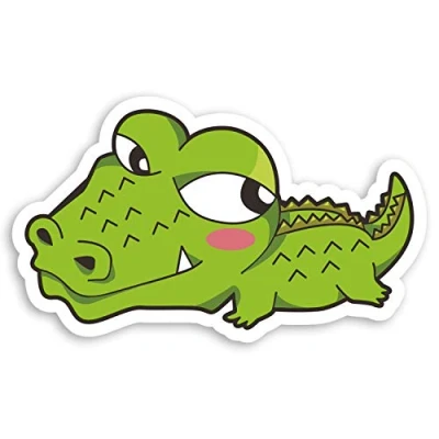 Image of 2 x 10cm Cute Crocodile Vinyl Stickers Fun Cartoon Kids Laptop Sticker #20836 (10cm Wide)