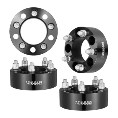 Image of VEVOR Wheel Spacers, 2&quot; 5&quot;x4.5&quot; Adapters, 5 Lug Forged Spacer, 82.5 mm Bore Hubcentric 1/2&quot; 20 Studs Fit for 1984 2018 Jeep and Ford, 4 PCS Black