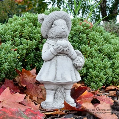 Image of ONEFOLD Stone Beatrix Potter Josephine Rabbit Ornament Outdoor Garden Sculpture Statue
