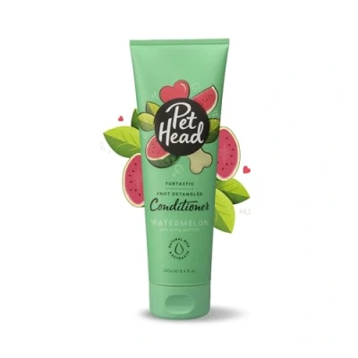 Image of PET HEAD Dog Conditioner 250ml, Furtastic, Watermelon Scent, Knot Detangler, Best for Smelly Dogs, Care Long Tangly Curls &amp; Coats, Professional Grooming, Gentle Formula Puppies