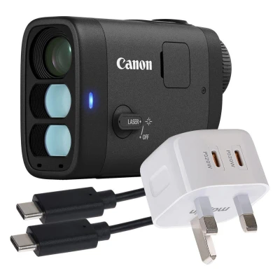 Image of Canon Powershot Golf Laser Rangefinder with Charging Kit, Black