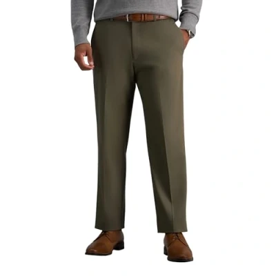 Image of Haggar mensHC10884Premium No Iron Classic Fit Expandable Waist Plain Front Casual Pants Brown 36W x 32L