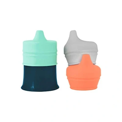 Image of Boon SWAP Baby Spoon Set, Mint, Silicone and Steel Toddlers Spoons, Dual Ended Spoon, Self Feeders, Suitable for Babies Aged 4 Months Older