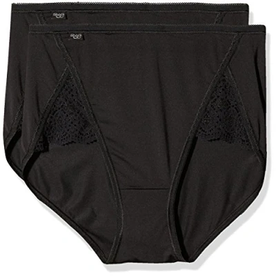 Image of Sloggi Purse Sense LUX MAXI 2 PACK Briefs, Women&#039;s, Size: 12, Black