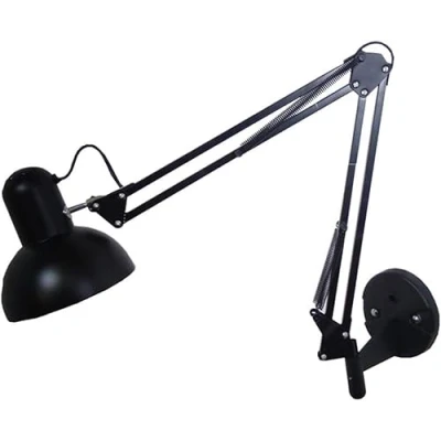 Image of PZAOJAU Black Industrial Swing Arm Wall Light Adjustable Long Sconces Lamp Aluminum Double arms Folding Architect Work Mount Lighting for Bedroom Reading Living Room