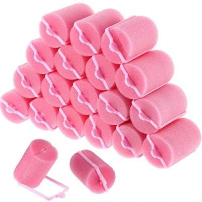 Image of 18 Pieces Sponge Hair Rollers Large Soft Foam Styling Curlers 40 mm Size Hairdressing for Women and Kids