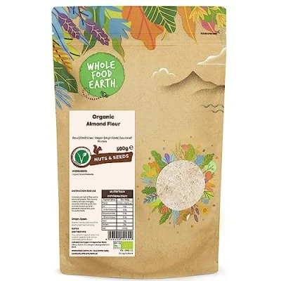Image of Wholefood Earth Organic Ground Almonds 500 g Raw GMO Free Vegan High Fibre Source of Protein Certified
