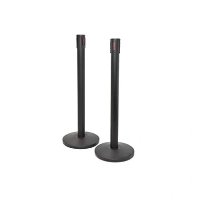 Image of Citronic Retractable Crowd Control Barriers Set of 2 Black