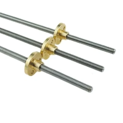 Image of RAMBEX T5 Lead Screw 3D Printer, Thread 5mm 1/2/4mm 150/200/300/500/550/600/800/1000mm Stainless Steel Trapezoidal Rod with Brass Nut, 1pcs(Pitch 1mm 2mm,150mm)