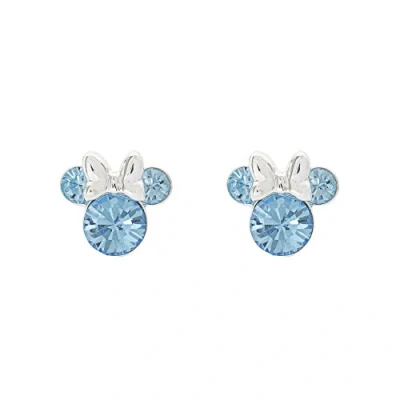 Image of Disney Minnie Mouse Blue March Birthstone sterling silver Crystal Earrings E905162RMARL