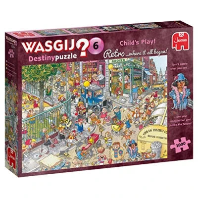 Image of Jumbo, Wasgij Retro Destiny 6 Childs Play, Jigsaw Puzzles for Adults, 1000 Piece, Blue/Purple