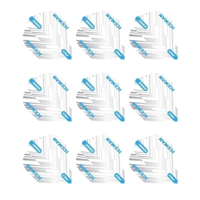 Image of RED DRAGON Hardcore Gerwyn Price Iceman Ionic White and Blue Dart Flights 3 sets Per Pack (9 in total)