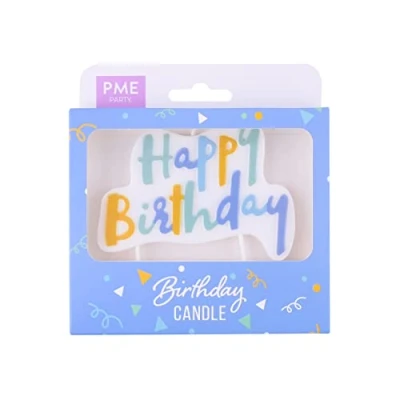 Image of PME Happy Birthday Candle Blue Pastel