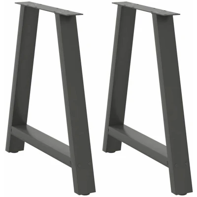 Image of vidaXL Dining Table Legs A Shaped 2 pcs Anthracite 70x(72 73) cm Steel
