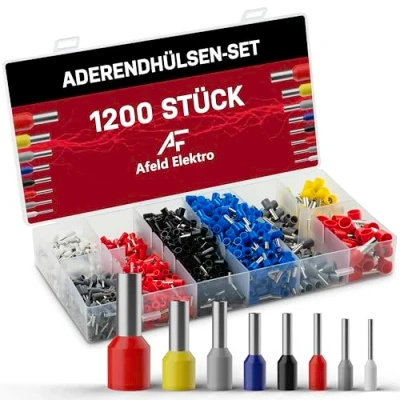 Image of wire end ferrules set, 1200 pieces, insulated, in sizes 0.5 mm2 to 10