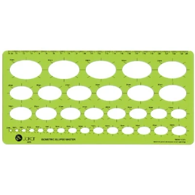 Image of Jakar Isometric Ellipse Oval Stencil Template Art Design Drawing Aid Tool 4676