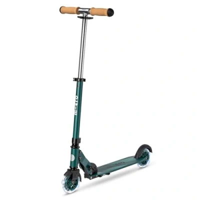 Image of Micro Scooters Sprite LED Children&#039;s Scooter Handlebar Adjustable Light Up Wheels Foldable 5 12yrs Boys &amp; Girls Eco Green