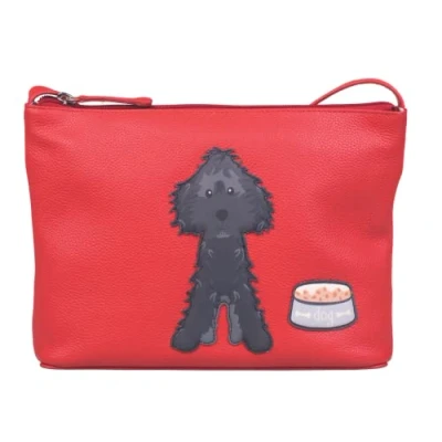 Image of Bertie The Cockapoo Dog Soft Leather Crossbody Bag by Mala (Red)
