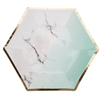 Image of Neviti 772867 Colour Block Marble Plate, Mint, Medium