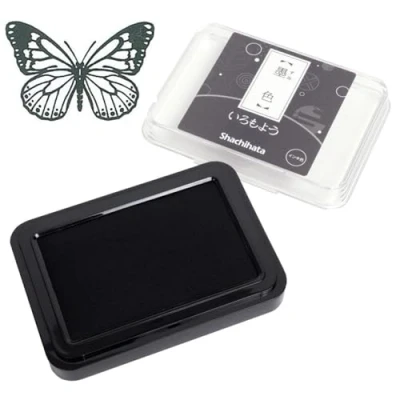 Image of IROMOYO Stamp PAD, for Journaling and Scrapbooking Traditional Japanese Ink Colour, Oil Based pad Black, Speedy Drying Time