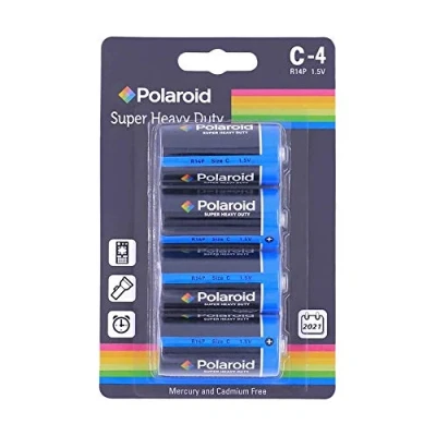 Image of Polaroid 4pk C Size Heavy Duty Battery
