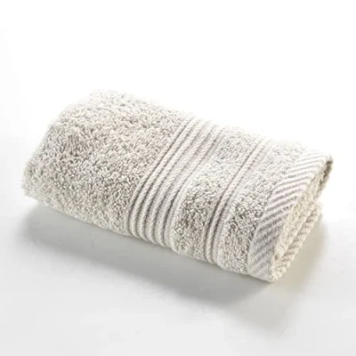 Image of Douceur d&#039;Intérieur, Tendresse Linen Guest Towel (30 x 50 cm) Plain Terry Cloth