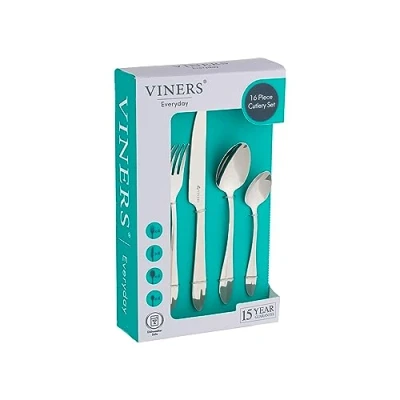 Image of Viners Everyday Breeze 16 Piece 18/0 Silver Stainless Steel Cutlery Set
