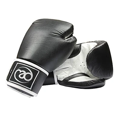 Image of Boxing Mad Leather Pro Sparring Gloves Black/White, 12 Oz